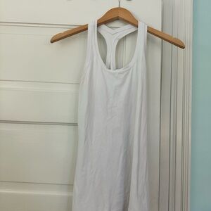 Lululemon Athletica White Fitted Backless Tank Top